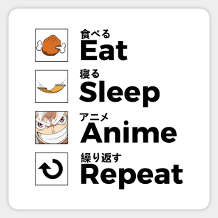 Eat Sleep Anime Repeat Sticker